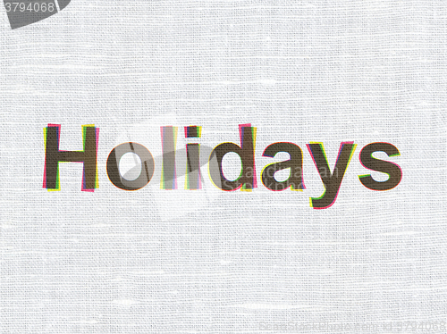 Image of Entertainment, concept: Holidays on fabric texture background