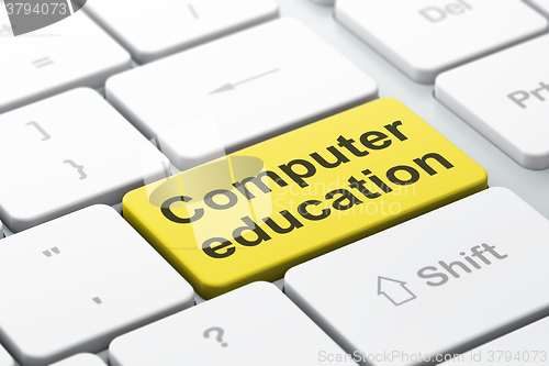 Image of Learning concept: Computer Education on computer keyboard background