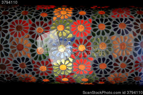 Image of color glass flowers background