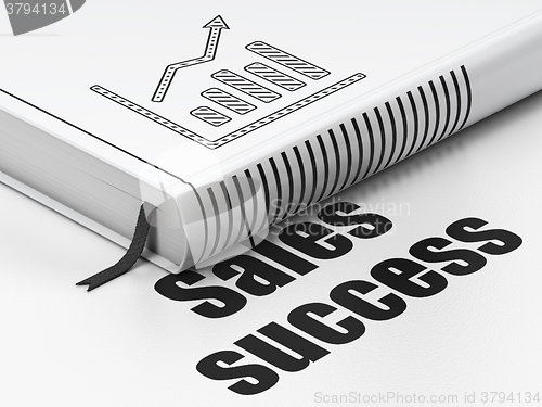 Image of Marketing concept: book Growth Graph, Sales Success on white background