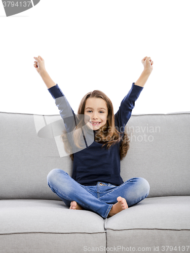 Image of Happy little girl at home