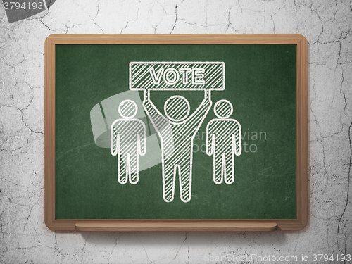 Image of Political concept: Election Campaign on chalkboard background