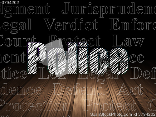 Image of Law concept: Police in grunge dark room