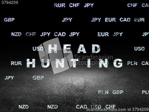 Image of Business concept: Head Hunting in grunge dark room
