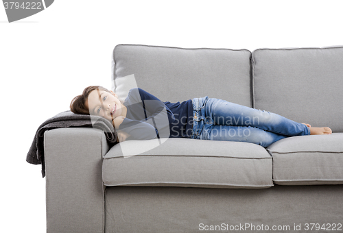 Image of LIttle girl resting