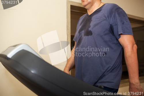 Image of Intensive workout on treadmill, cardio training