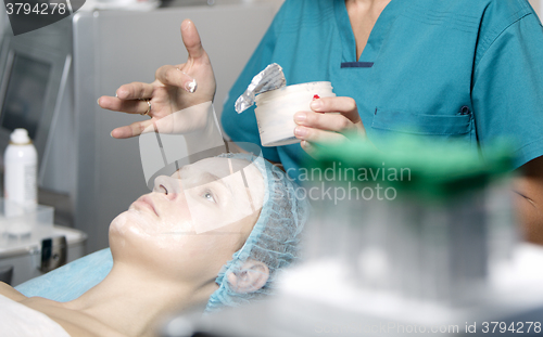 Image of Woman being prepped in a skincare clinic