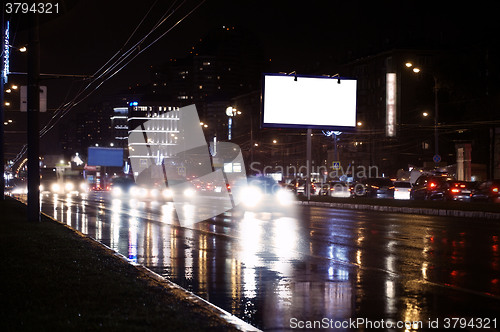 Image of Empty billboard, by night