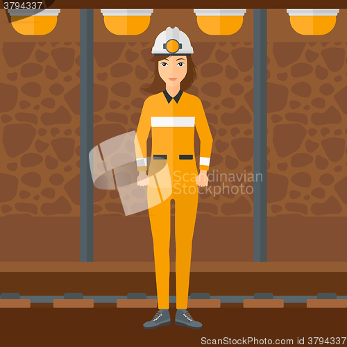 Image of Confident miner in hardhat.