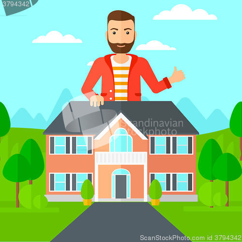 Image of Real estate agent showing thumb up.