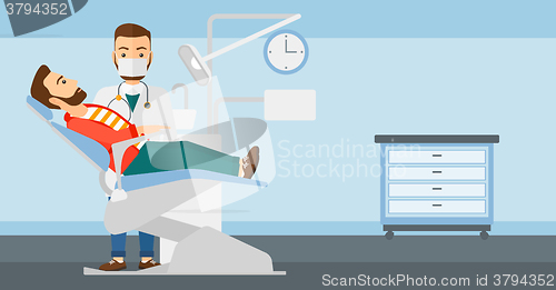 Image of Dentist and man in dentist chair.