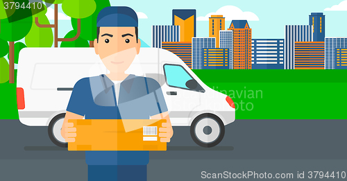 Image of Man delivering box.