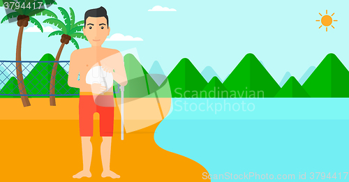 Image of Beach volleyball player.
