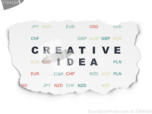 Image of Business concept: Creative Idea on Torn Paper background