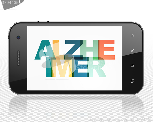 Image of Health concept: Smartphone with Alzheimer on  display