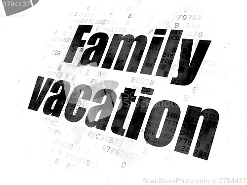 Image of Vacation concept: Family Vacation on Digital background