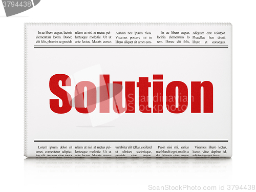 Image of Business concept: newspaper headline Solution