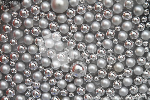 Image of silver christmas balls background