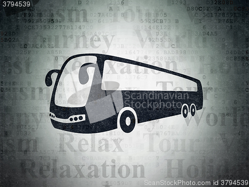 Image of Vacation concept: Bus on Digital Paper background