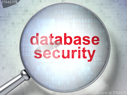 Image of Programming concept: Database Security with optical glass