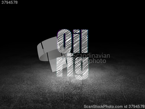 Image of Manufacuring concept: Oil Rig in grunge dark room