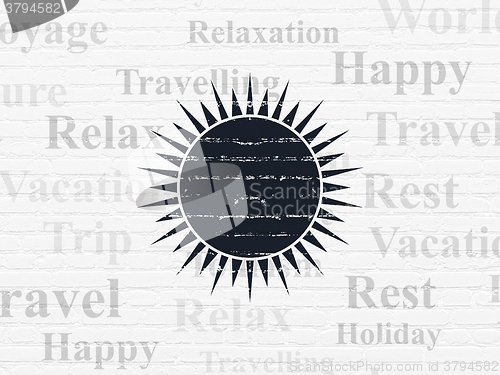 Image of Vacation concept: Sun on wall background