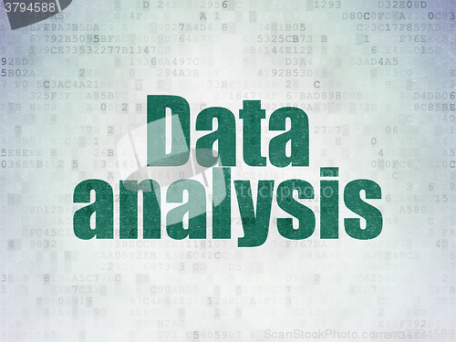 Image of Information concept: Data Analysis on Digital Paper background