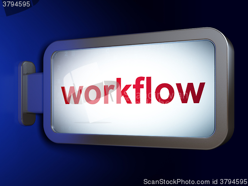 Image of Finance concept: Workflow on billboard background