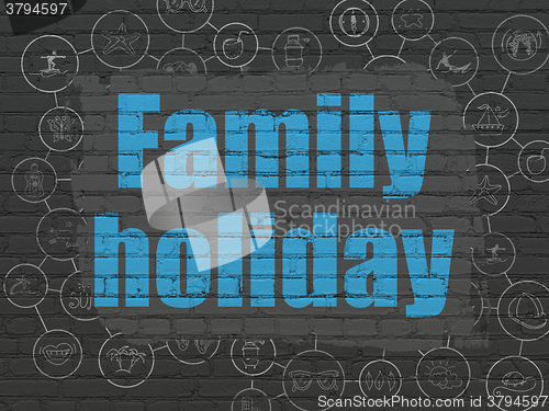 Image of Tourism concept: Family Holiday on wall background