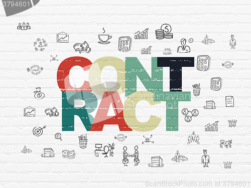 Image of Finance concept: Contract on wall background