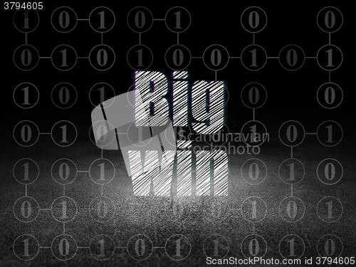 Image of Business concept: Big Win in grunge dark room