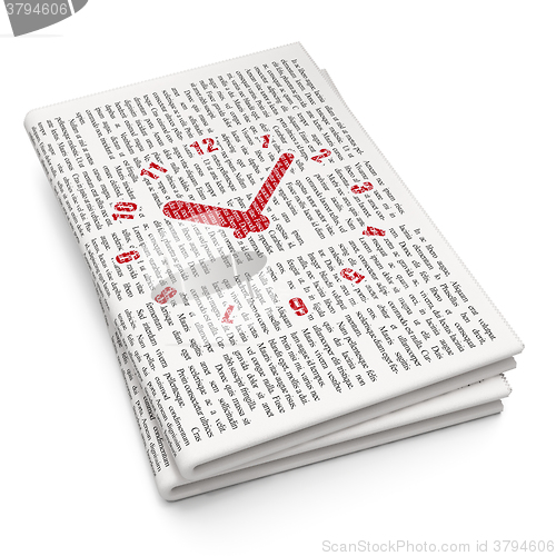 Image of Time concept: Clock on Newspaper background