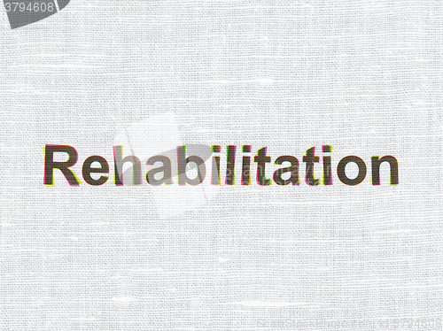 Image of Health concept: Rehabilitation on fabric texture background