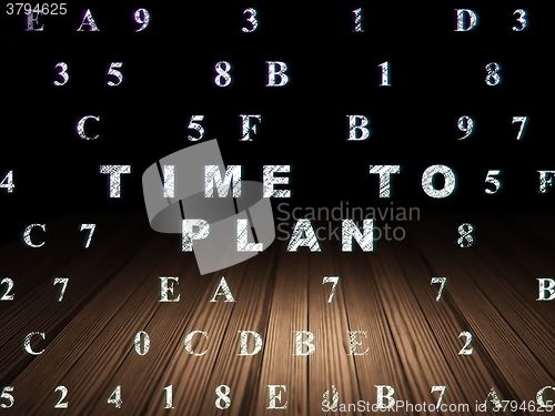 Image of Timeline concept: Time to Plan in grunge dark room