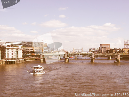 Image of River Thames in London vintage