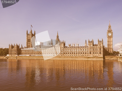 Image of Houses of Parliament in London vintage