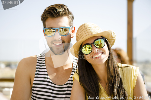 Image of Friends at the beach bar