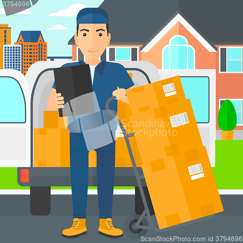 Image of Man delivering boxes.