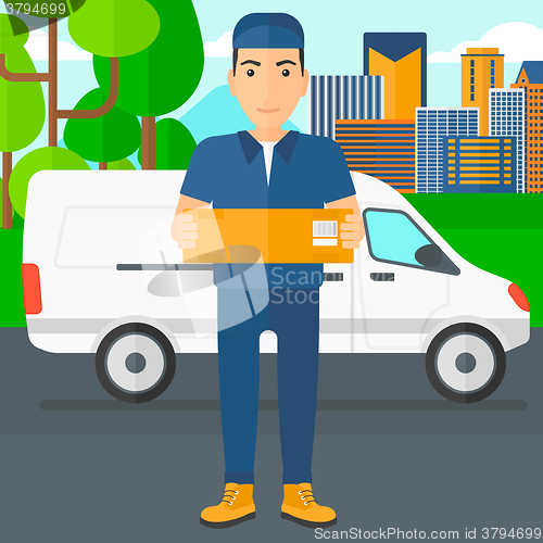 Image of Man delivering box.