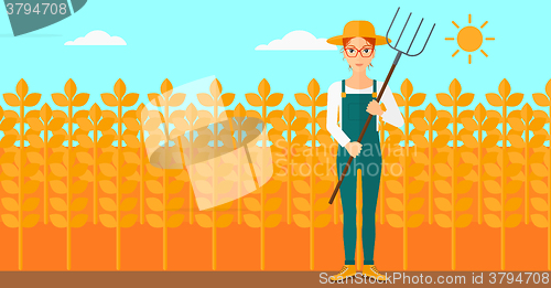 Image of Farmer with pitchfork.
