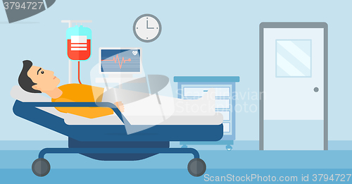 Image of Patient lying in hospital bed.