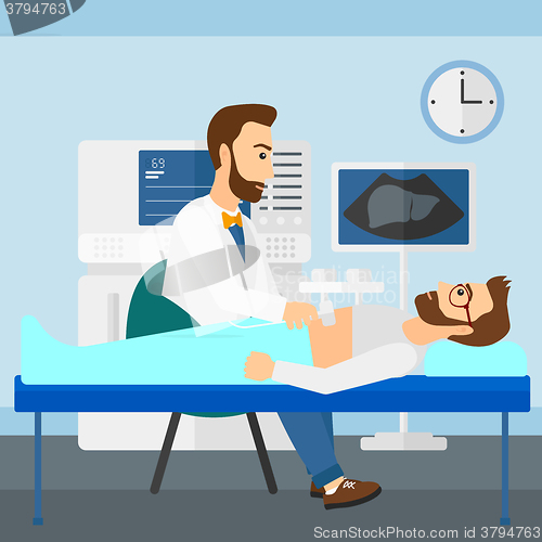 Image of Patient under ultrasound examination.