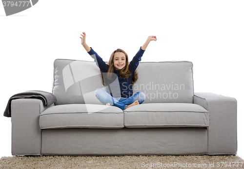 Image of Happy little girl at home
