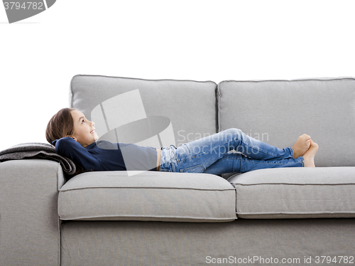 Image of LIttle girl resting