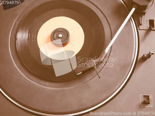 Image of  Vinyl record on turntable vintage