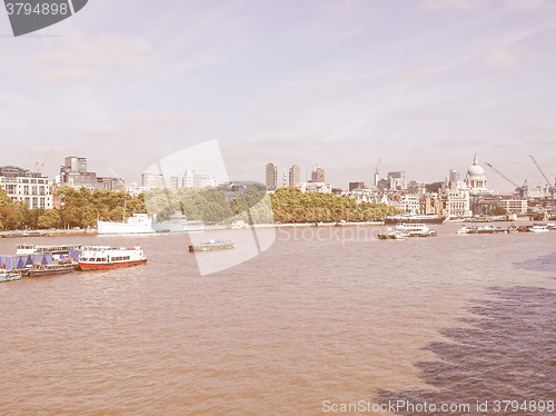 Image of River Thames in London vintage