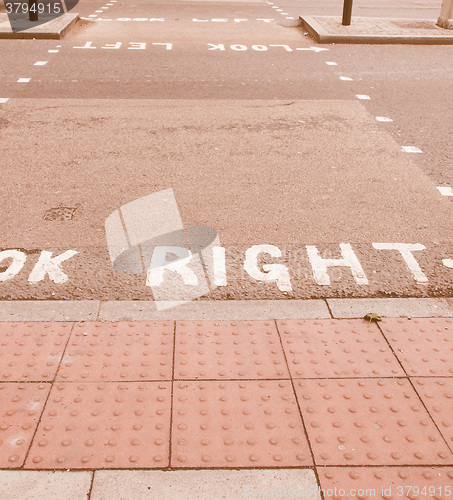 Image of  Look Right sign vintage