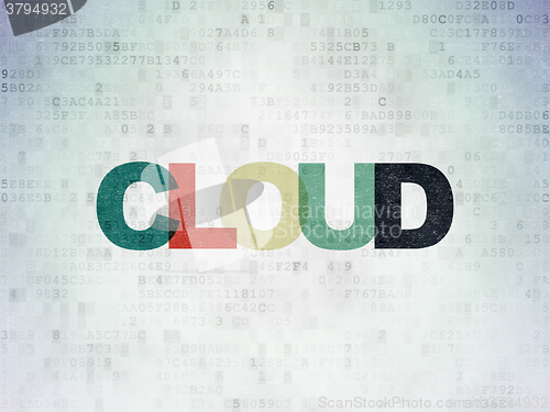 Image of Cloud networking concept: Cloud on Digital Paper background
