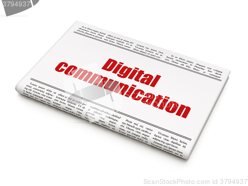 Image of Information concept: newspaper headline Digital Communication