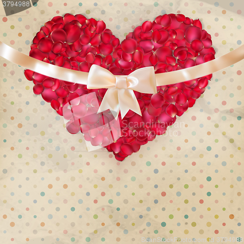 Image of Valentines day card with a petals. EPS 10